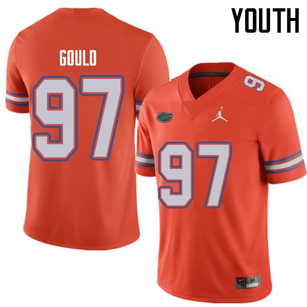 NCAA Florida Gators Jon Gould Youth #97 Jordan Brand Orange Stitched Authentic College Football Jersey OIL2064XK